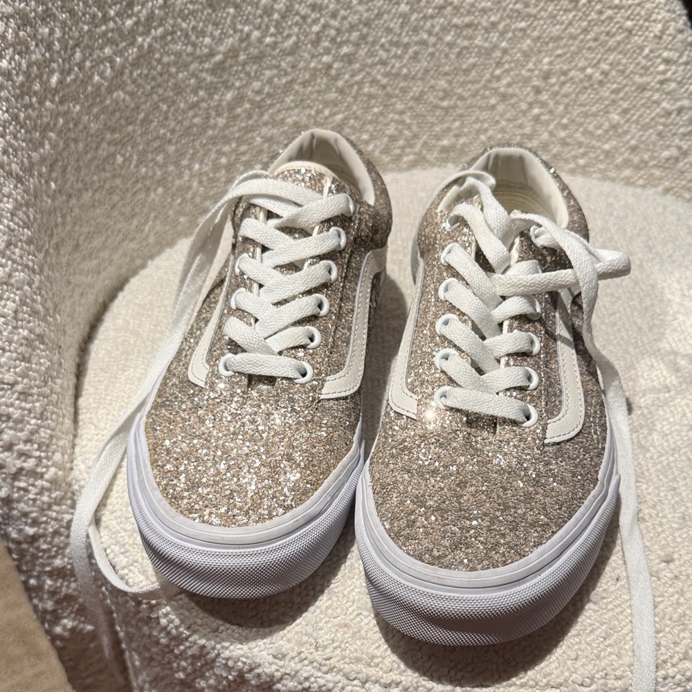 Glitter Vans with White Laces